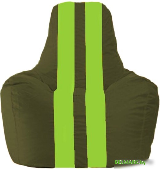 Кресло-мешок Flagman Спортинг С1.1-55 (тёмно-оливковый/салатовый) - фото