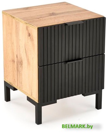 Комод Halmar Nela (дуб вотан/черный) - фото
