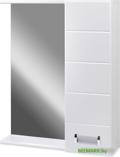 Doratiz Шкаф с зеркалом Вега 70 (правый, белый) - фото