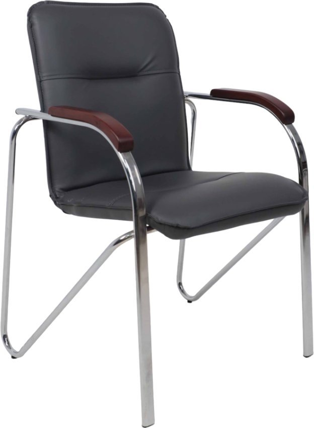 Офисный стул AksHome Samba Aks-1 (Pegasso темно-серый/подлокотники дерево темное) - фото