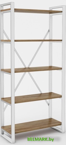 Стеллаж Hype Mebel Стандарт-2 50x200 (белый/дуб галифакс олово) - фото