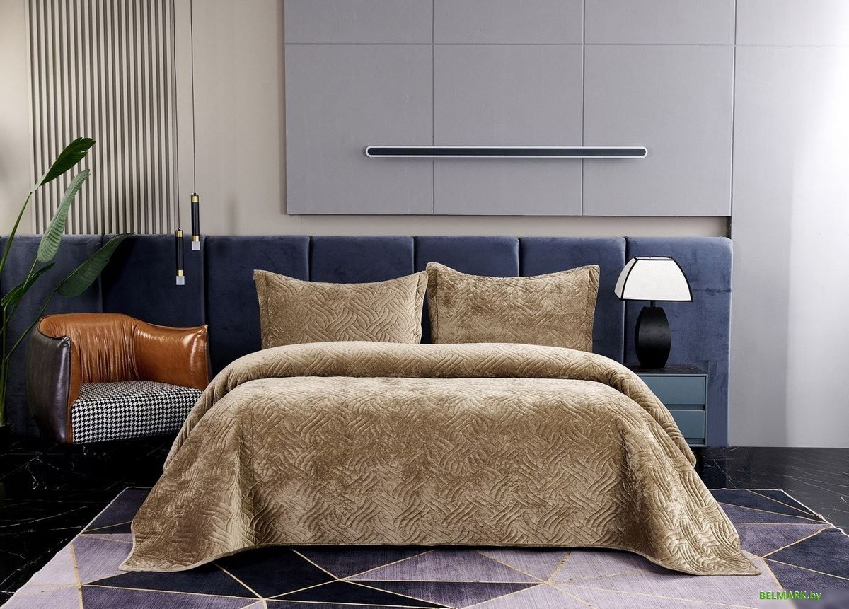 Набор текстиля для спальни Sofi De MarkO Деварта 160x220 Пок-Дв-160x220б (бежевый) - фото