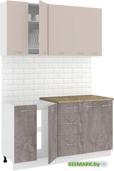 Кухня Кортекс-мебель Корнелия Лира 1.5м (капучино/оникс/мадрид) - фото