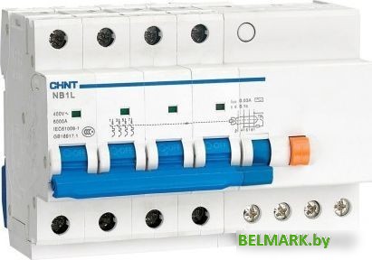 Дифференциальный автомат Chint NB1L 6kA 4P C16A 30mA AC х-ка C 6М 198111 - фото