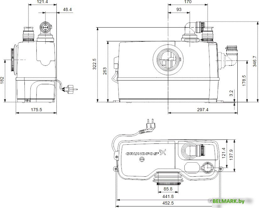 Канализационная установка Grundfos Sololift2 WC-1 - фото2