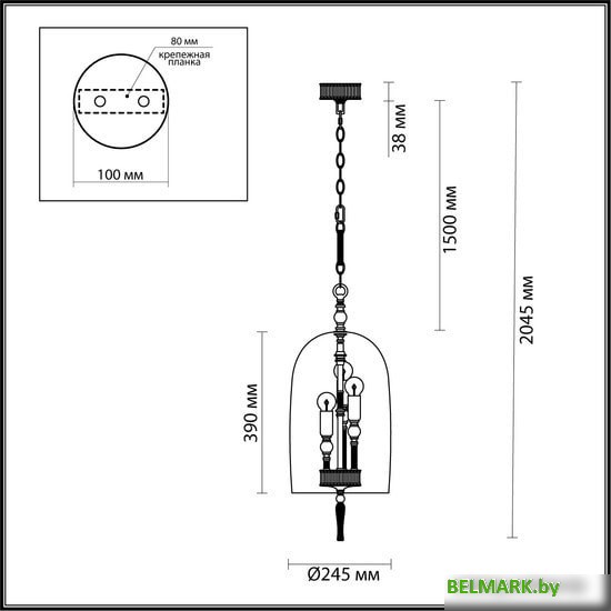 Подвесная люстра Odeon Light Bell 4892/3 - фото2