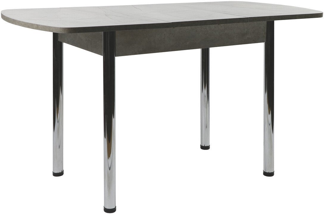 Кухонный стол ВВР Раздвижной пластиковый (каспий серый/прямое хром) - фото