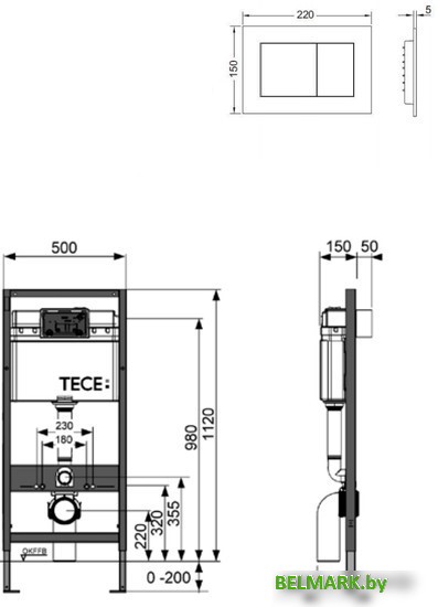 Инсталляция для унитаза Tece 9.400.407 (без кнопки смыва) - фото2