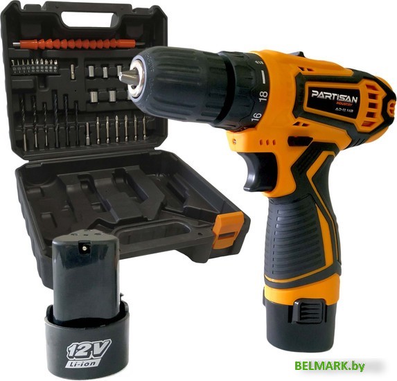 Дрель-шуруповерт Partisan AD-12.14BPSN (с 2-мя АКБ, кейс, оснастка) - фото
