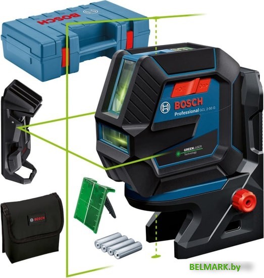 Лазерный нивелир Bosch GCL 2-50 G Professional 0601066M02 (RM 10+DK 10, кейс) - фото