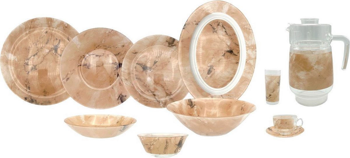 Столовый сервиз Luminarc Ash Marble V8583 (46пр) - фото