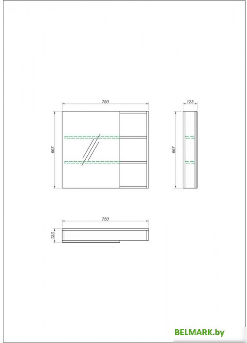 Какса-А Шкаф с зеркалом Винтер б/о 75 458394 - фото2
