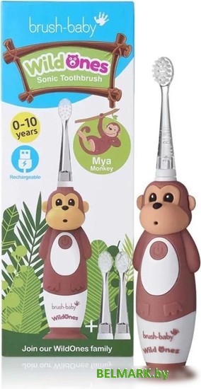 Электрическая зубная щетка Brush-Baby WildOnes Monkey - фото2