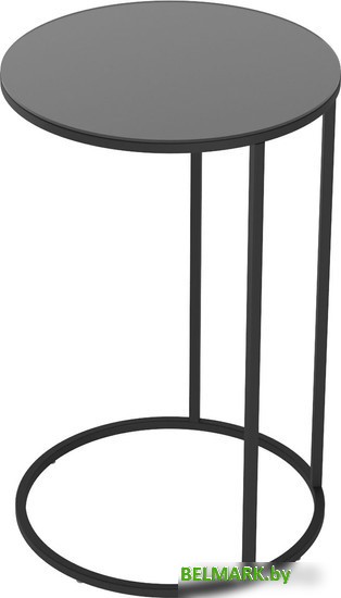 Журнальный столик Калифорния мебель Glass (черный лакобель/черный) - фото