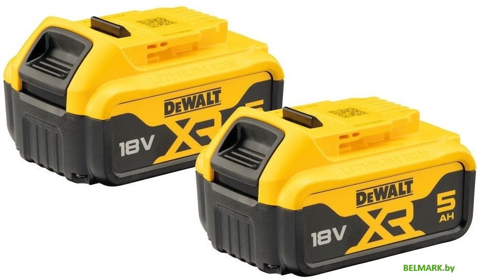 Набор аккумуляторов DeWalt DCB184P2 (18В/2x5 Ач) - фото