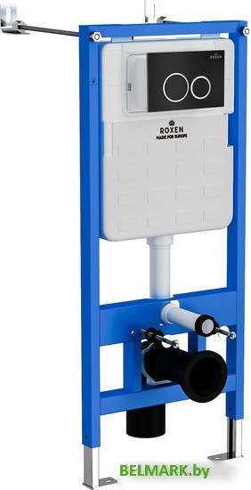 Унитаз подвесной Roxen Cube Bidet One Rimless 6 в 1 StounFix Dual Fresh 508149 (кнопка: черный матовый) - фото2