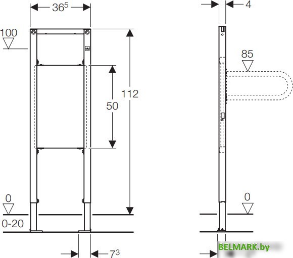 Инсталляция для поручня Geberit Duofix 111.790.00.1 - фото2