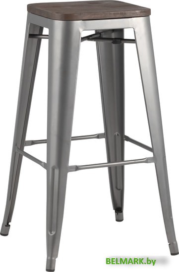 Табурет Stool Group TOLIX WOOD барный (серебристый) матовый - фото