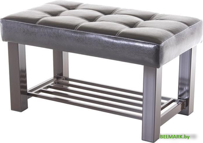 Банкетка AMC Lux 4 с полкой кожзам коричневый/коричневый/коричневый 4.1Б80222 - фото