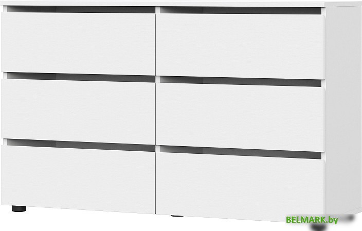 Комод NN мебель Токио 6 ящиков 00-00106110 (белый текстурный) - фото