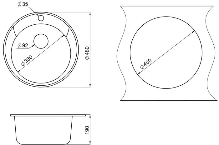 Кухонная мойка Granula 4802 (базальт) - фото2