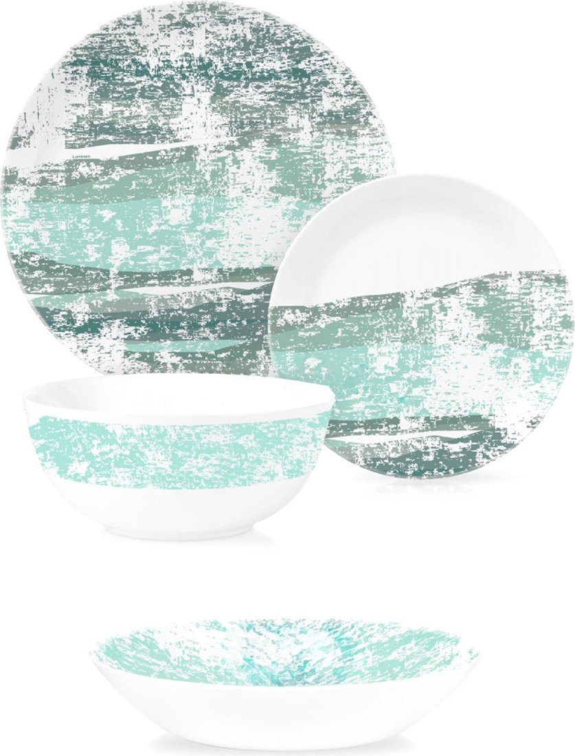 Набор обеденных тарелок Luminarc Diwali Acctit Turq V8146 (19пр) - фото