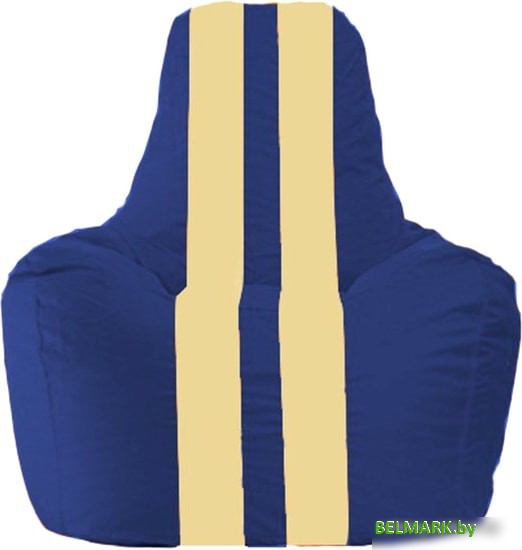Кресло-мешок Flagman Спортинг С1.1-121 (синий/светло-бежевый) - фото