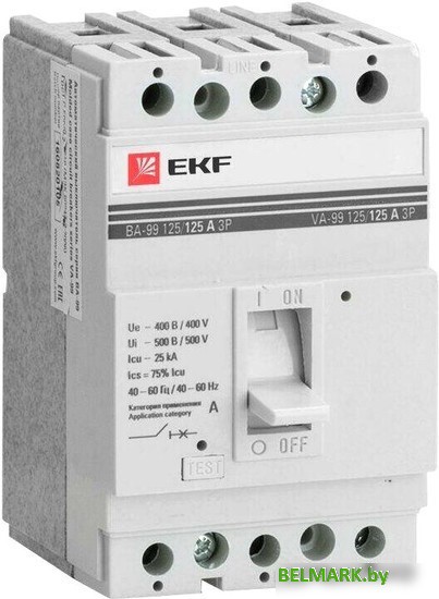 Выключатель автоматический EKF PROxima ВА-99 12550А 3P 25кА mccb99-125-50 - фото