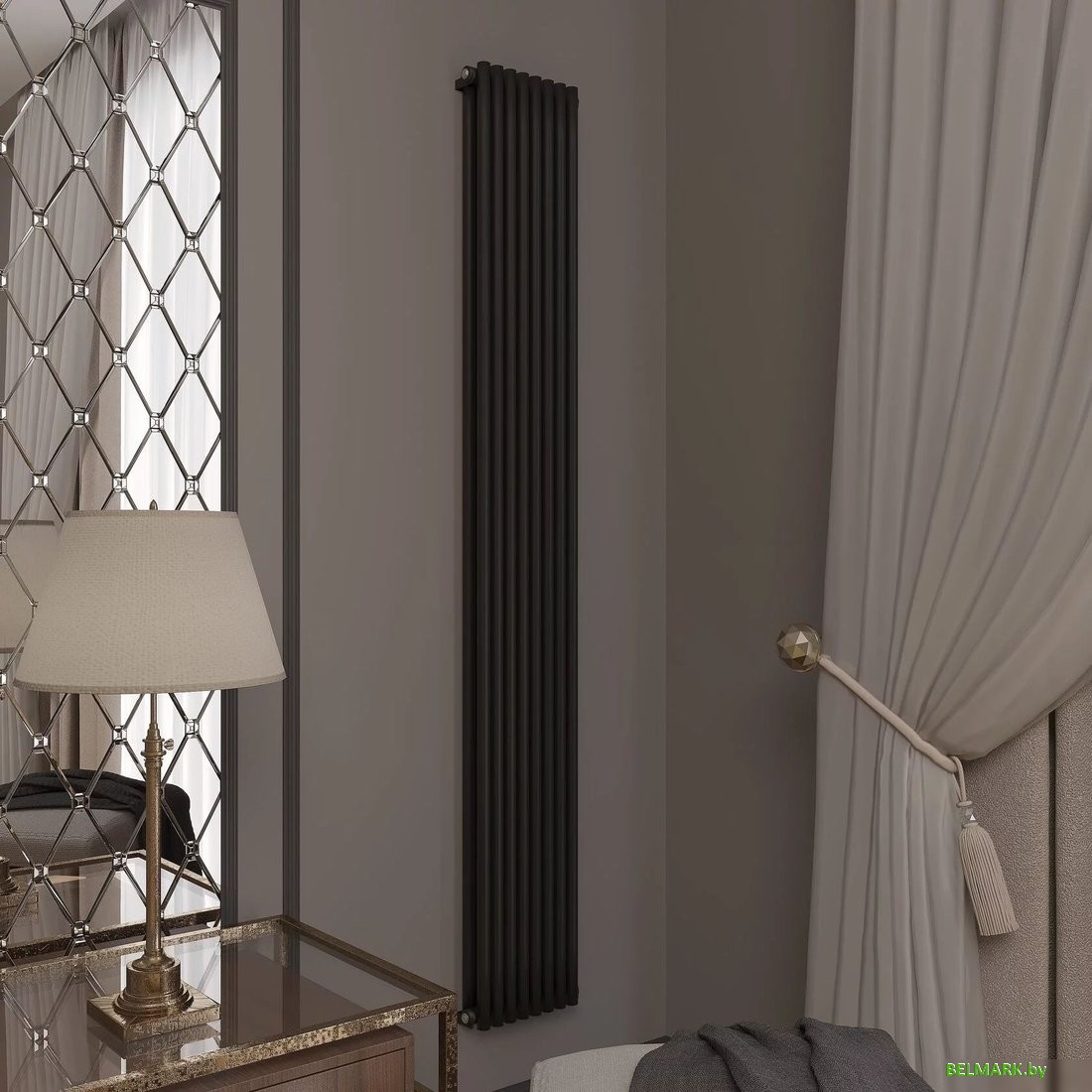 Стальной трубчатый радиатор Faberg Garmonia 2/25 (8 секций, черный матовый RAL-9005) - фото