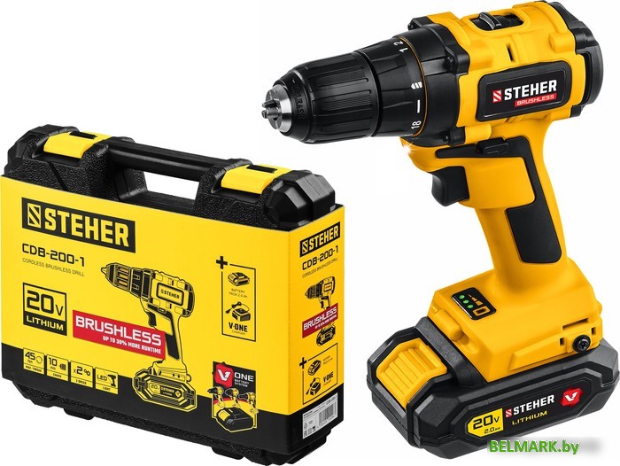 Дрель-шуруповерт Steher CDB-200-1 (с 1-им АКБ, кейс) - фото
