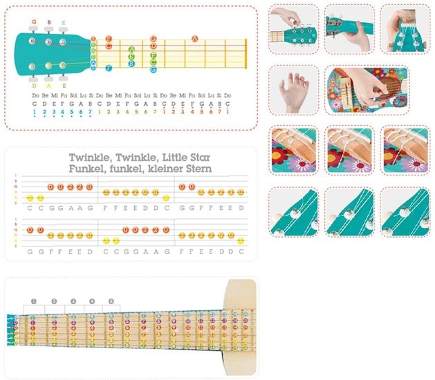 Гитара Hape Цветы E0600-HP - фото2