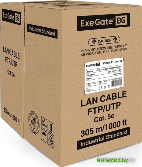 Кабель ExeGate FUTP4-C5e-CU-S24-IN-LSZH-OR-305 FTP - фото