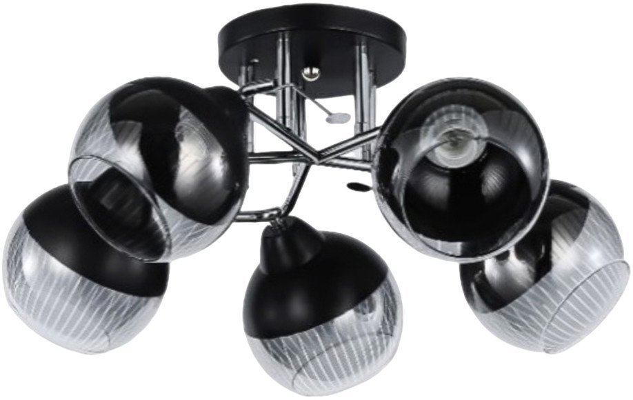 Люстра средней высоты Aitin Pro НПБ 02-5x60-101 8037/5 (черный/хром) - фото