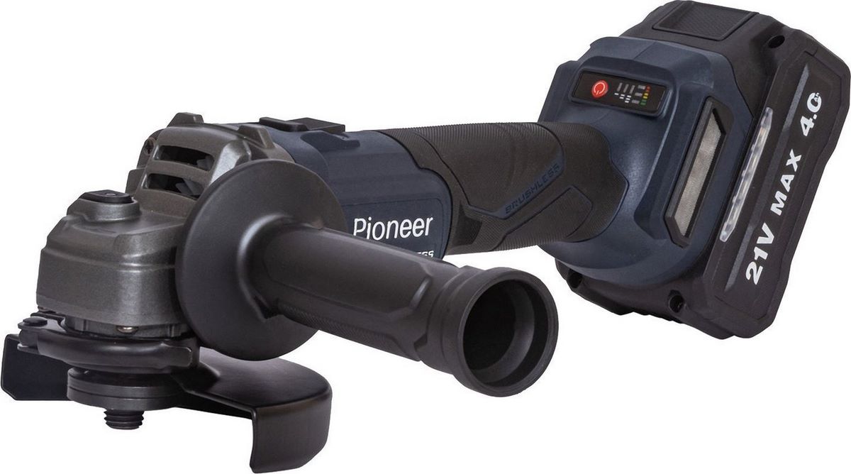 Угловая шлифмашина Pioneer Tools AG-E20V-125-01B (с 1-им АКБ, кейс) - фото