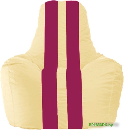 Кресло-мешок Flagman Спортинг С1.1-131 (светло-бежевый/лиловый) - фото