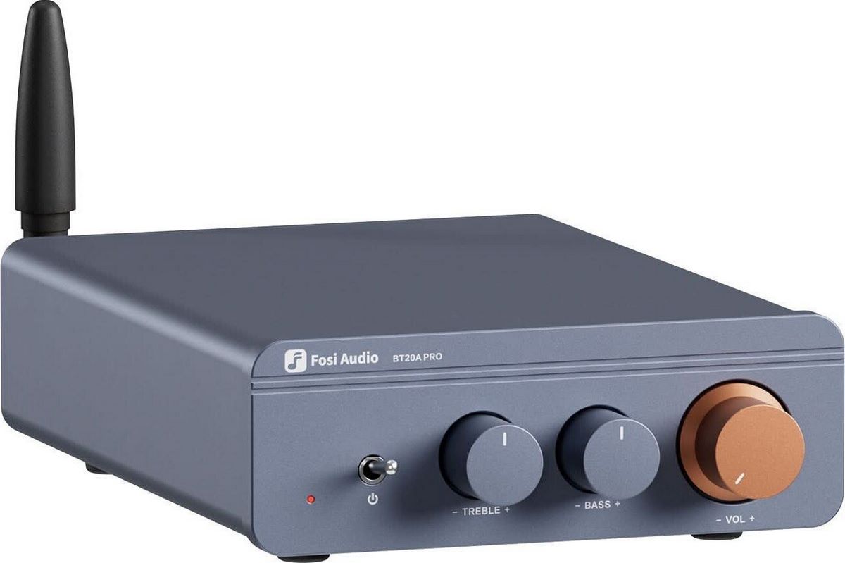 Усилитель мощности Fosi Audio BT20A Pro (48V/5A, синий) - фото