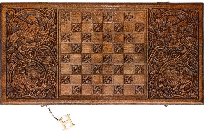 Шахматы/нарды Haleyan Тигр Люкс kh007 - фото2