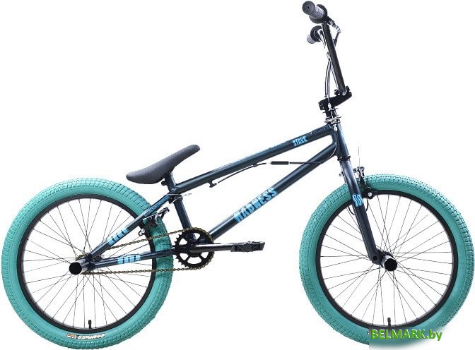 Велосипед Stark Madness BMX 2 2025 (темно-еловый/матовый голубой/голубой) - фото