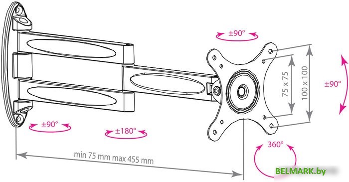 Кронштейн Kromax TECHNO-11W (белый) - фото2