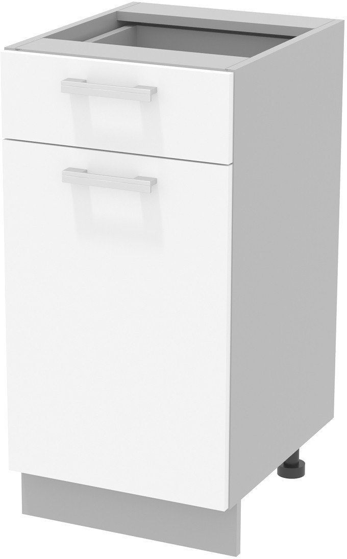 Шкаф напольный Интерлиния Компо НШ40рш1 (белый платинум) - фото