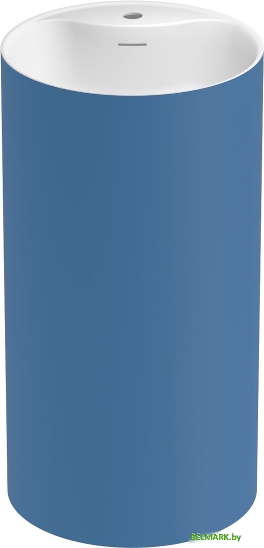 Умывальник Wellsee Chalice Perfection 230629000 (отдельностоящий, с отверстием под смеситель, цвет матовый темно-синий/глянцевый белый) - фото