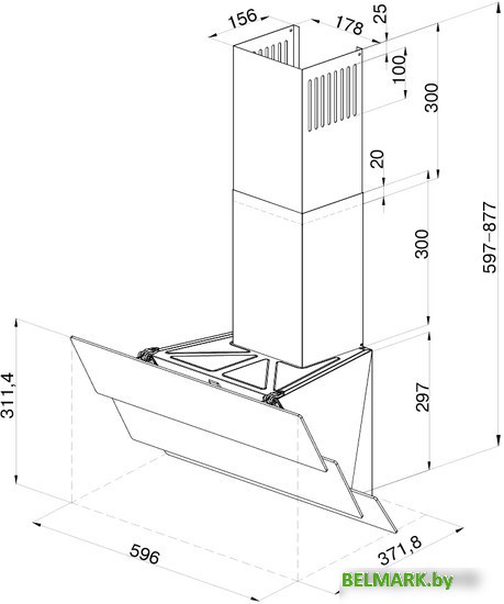 Кухонная вытяжка Krona Aurora 600 S (черный) - фото2