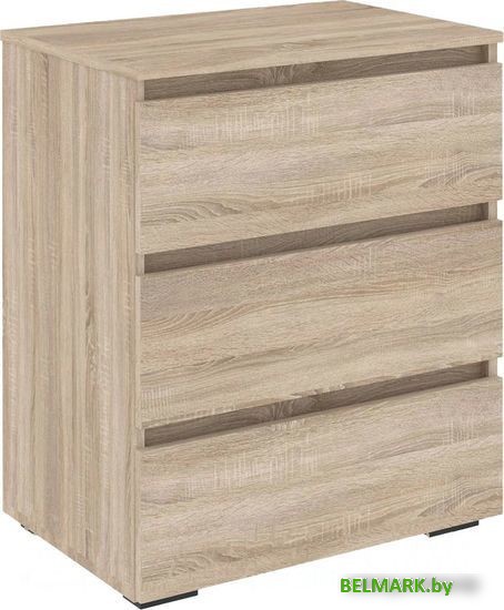 Комод Кортекс-мебель Бари 60 3ш (дуб сонома/дуб сонома/дуб сонома) - фото