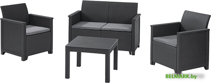 Набор садовой мебели Keter Elodie 2 Seater 253948 (графит) - фото