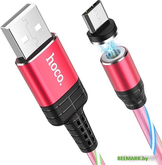 Кабель Hoco U90 microUSB (красный) - фото