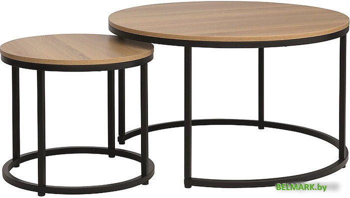 Журнальный столик Signal DION (2 шт, дуб/черный) - фото