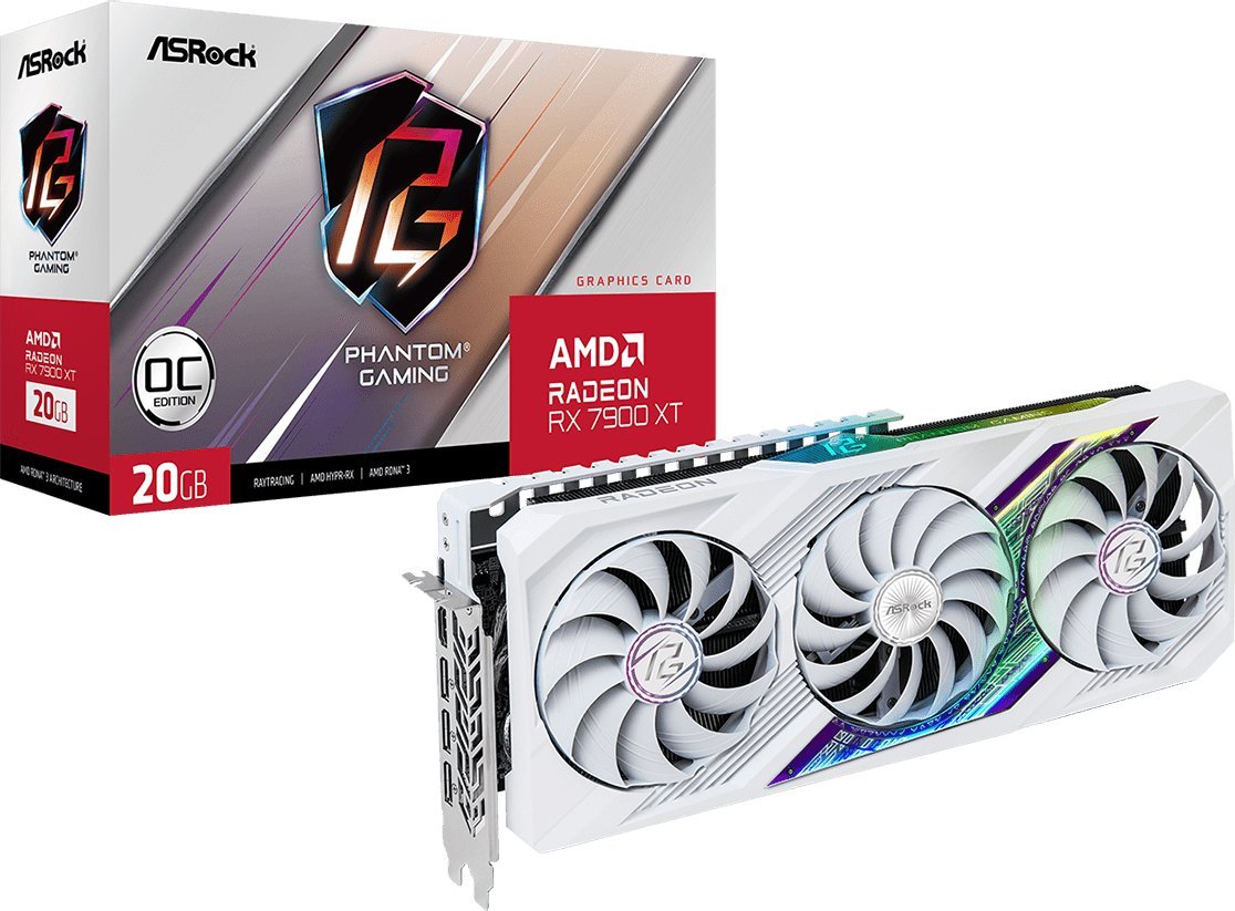 Видеокарта ASRock Radeon RX 7900 XT Phantom Gaming White 20GB OC RX7900XT PGW 20GO - фото2