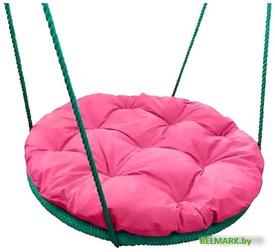Подвесные качели M-Group Гнездо в оплетке 0.6м 17049908 (розовая подушка) - фото