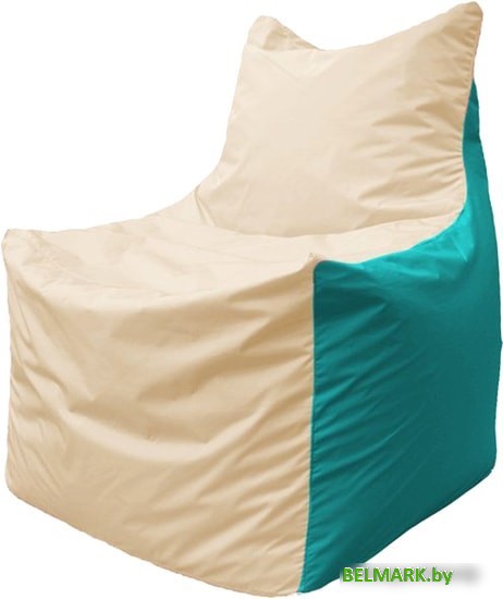 Кресло-мешок Flagman Фокс Ф2.1-151 (слоновая кость/бирюзовый) - фото