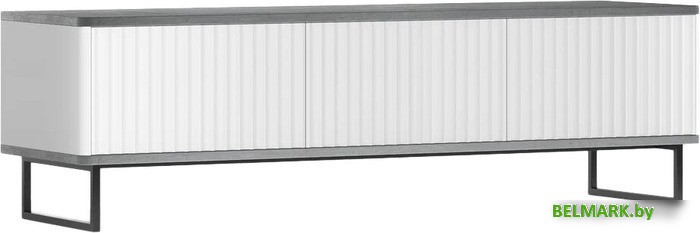 Тумба Shtabe Royal 5031 эко (белый/металл бруклин/черный) - фото